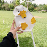 Duck Shape Crossbody Bag PU Leather Shoulder Handbag