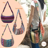 Ethnic Canvas Crossbody Messenger Bag Floral Print Lady Vintage Handbag
