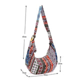 Ethnic Canvas Crossbody Messenger Bag Floral Print Lady Vintage Handbag