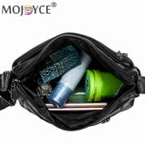 Women Flower Print Messenger Shoulder Bag PU Leather Crossbody Handbag