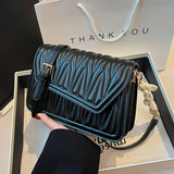 Women Ribbon Shoulder Bag Texture Temperament Underarm Bag Female Messenger Bag