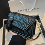 Women Ribbon Shoulder Bag Texture Temperament Underarm Bag Female Messenger Bag