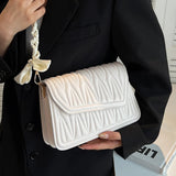 Women Ribbon Shoulder Bag Texture Temperament Underarm Bag Female Messenger Bag