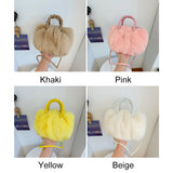 Fluffy Shoulder Bag for Women, Woven Handle Crossbody Handbag