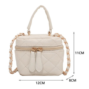 Women's PU Leather Shoulder Bag Zipper Mini Crossbody Handbag
