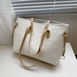 Women Embossed Korea Japan Large Capacity Shoulder Female Fashion PU Underarm