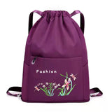 Women Embroidered Print Backpack Foldable Waterproof Bag