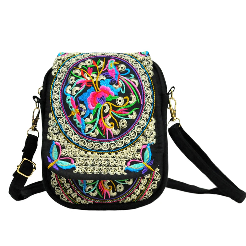 Vintage Chinese Style Embroidered Shoulder Bag for Women