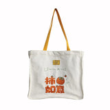 Women Embroidery Shoulder Bags Orange Letter Tote Shopping