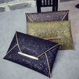 Sparkle Bling Clutch Bag Evening Party Handbag PU Leather Sequin Glitter