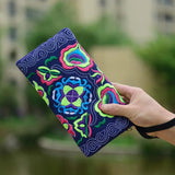 Women Embroidered Wristlet Clutch Bag Zipper Purse Wallet
