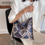 Ethnic Style Canvas Crossbody Shoulder Bag Large Capacity Tote Messenger