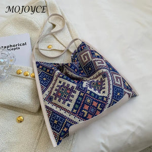 Ethnic Style Canvas Crossbody Shoulder Bag Large Capacity Tote Messenger