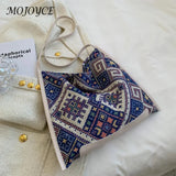 Ethnic Style Canvas Crossbody Shoulder Bag Large Capacity Tote Messenger