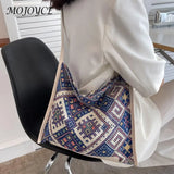 Ethnic Style Canvas Crossbody Shoulder Bag Large Capacity Tote Messenger