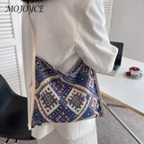 Ethnic Style Canvas Crossbody Shoulder Bag Large Capacity Tote Messenger