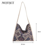 Ethnic Style Canvas Crossbody Shoulder Bag Large Capacity Tote Messenger