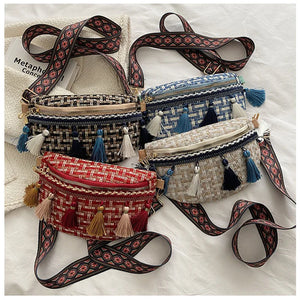 Ethnic Style Wallets with Adjustable Strap Fanny Pack