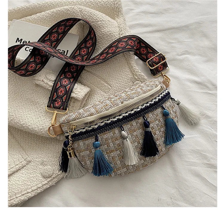 Ethnic Style Wallets with Adjustable Strap Fanny Pack