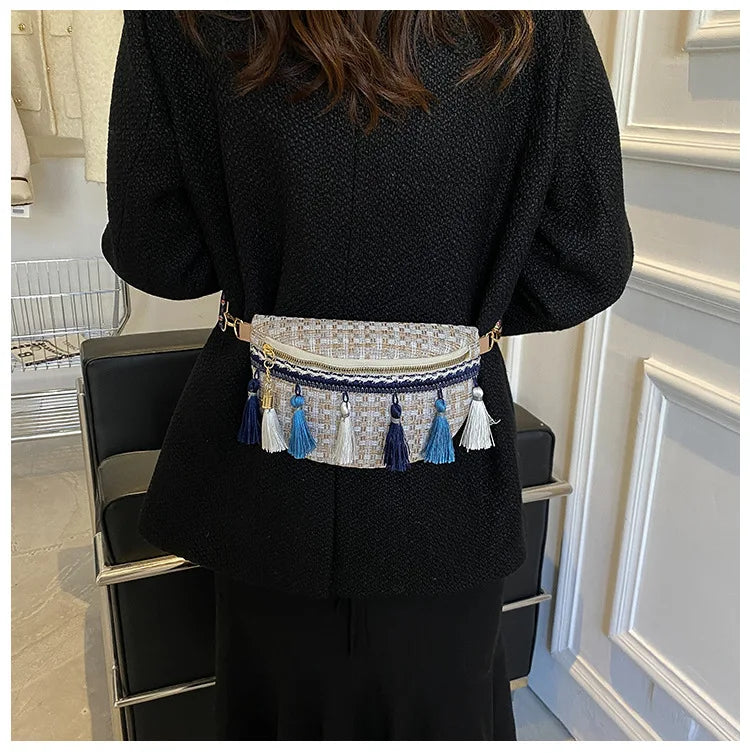 Ethnic Style Wallets with Adjustable Strap Fanny Pack
