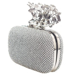 Flower Crystal Clutch Wedding Purse Rhinestones Shoulder Bag