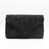 Women Evening Bag Lace Floral Wedding Clutch Chain Shoulder Bag