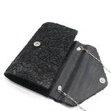Women Evening Bag Lace Floral Wedding Clutch Chain Shoulder Bag