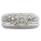 Flower Crystal Clutch Wedding Purse Rhinestones Chain Bag Diamond Shoulder Tote