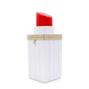 Acrylic Lipstick Shape Evening Clutch Purse Crossbody Handbag