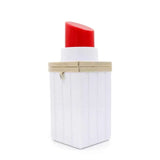Acrylic Lipstick Shape Evening Clutch Purse Crossbody Handbag