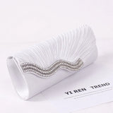 Satin Wedding Purse Envelope Bridal Party Chain Clutch Rhinestone Evening Handba