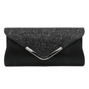 Crystal Clutch Evening Bag Wedding Party Silver Sequin Shoulder Purse