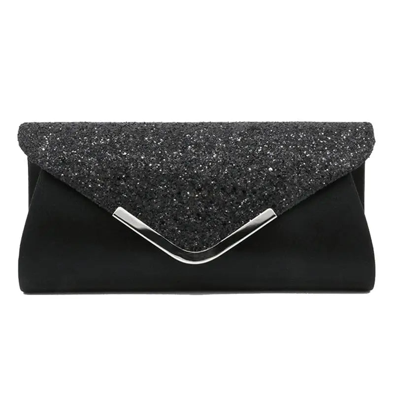 Crystal Clutch Evening Bag Wedding Party Silver Sequin Shoulder Purse