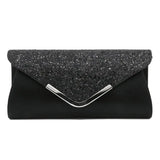 Crystal Clutch Evening Bag Wedding Party Silver Sequin Shoulder Purse