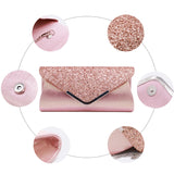 Crystal Clutch Evening Bag Wedding Party Silver Sequin Shoulder Purse