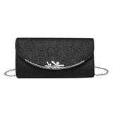 Women Evening Clutch Bag Flowers Wedding Purse Party Silver Sequin Shoulder Bag