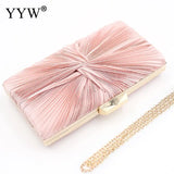 Pink Ruched Shoulder Evening Clutch Bag