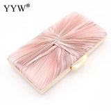 Pink Ruched Shoulder Evening Clutch Bag