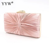 Pink Ruched Shoulder Evening Clutch Bag