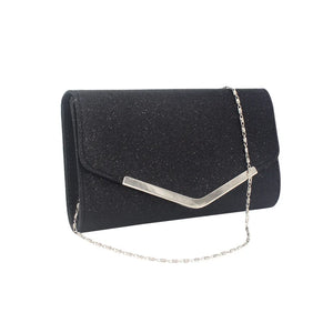 Women Diamond Rhinestone Clutch Crystal Wallet Wedding Party Silver Bag