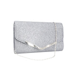 Women Diamond Rhinestone Clutch Crystal Wallet Wedding Party Silver Bag