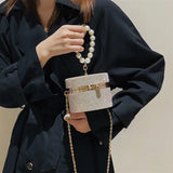 Diamonds Round Ball Shaped Evening Clutch Wedding Purse Chain Shoulder Bag
