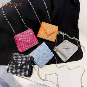 Women Evening Party Diamond Bag Purse PU Leather Crossbody Bags