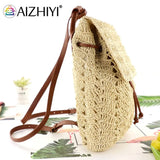 Women Straw Backpack Shoulders Bag Woven Casual Beach Holiday Vacation Bagpacks