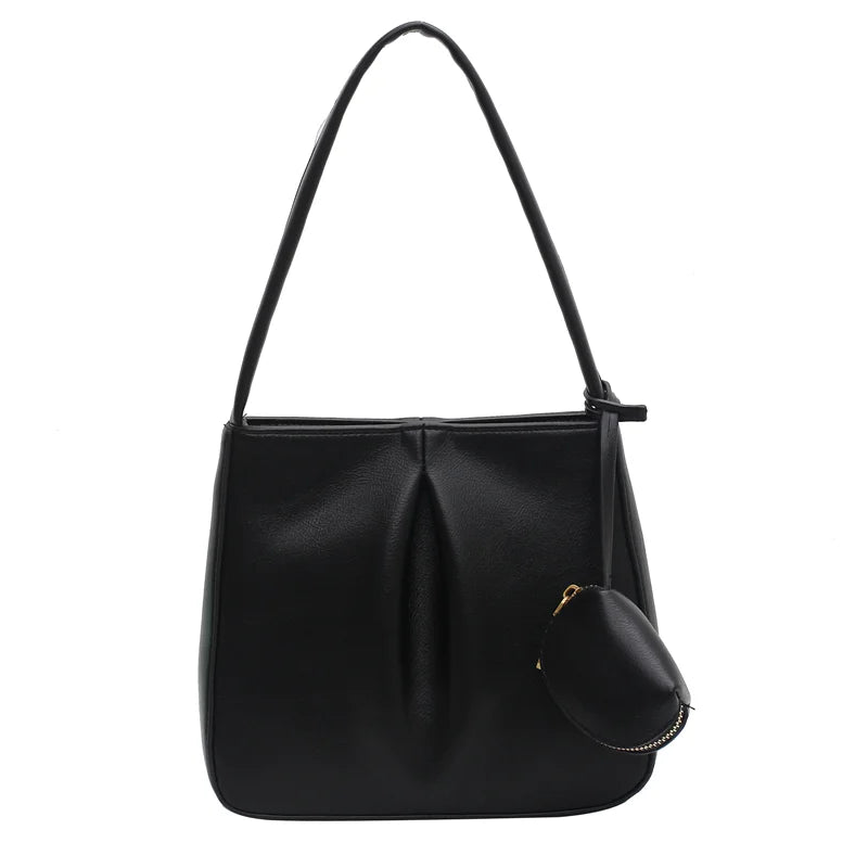 Women Famous Bags Handbag Two-piece Soft Leather Zipper Shoulder Bag