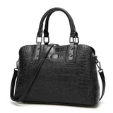 Vintage Crocodile Pattern Leather Handbag for Women
