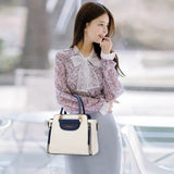 Women's Panelled Solid Shoulder Bags Small PU Leather Handbags