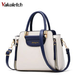 Women's Panelled Solid Shoulder Bags Small PU Leather Handbags