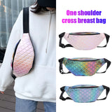 Women Laser Fish Scale Leather Crossbody Pack