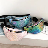 Women Laser Fish Scale Leather Crossbody Pack